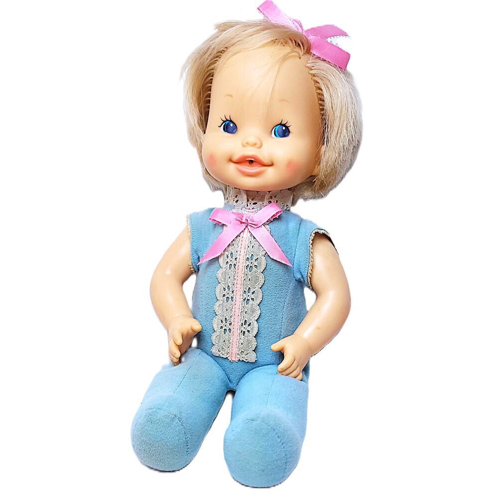 15" '81 Vintage = "Bye Bye Diapers" Cutie Putootie Clapping Baby Doll HAS BOW